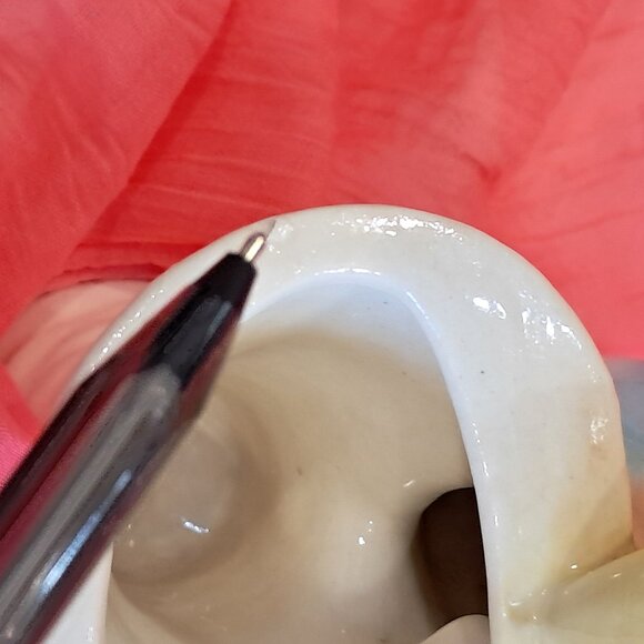 Vintage 60s Ceramic Easter Bunny Planter Hand Painted 22K Gold Easter Decor - Picture 9 of 10